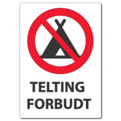 telt forbudt skilt forbudsskilt med symbol