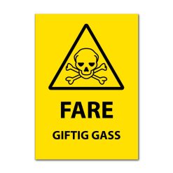 Fareskilt - Giftig gass