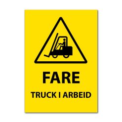 Fareskilt - Truck i arbeid