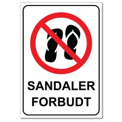 Forbudt skilt - Sandaler forbudt