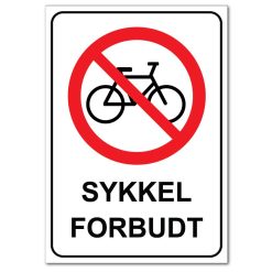 Forbudt skilt - Sykkel forbudt