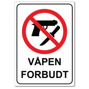 Forbudt skilt - Våpen forbudt
