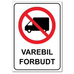 Forbudt skilt - Varebil forbudt