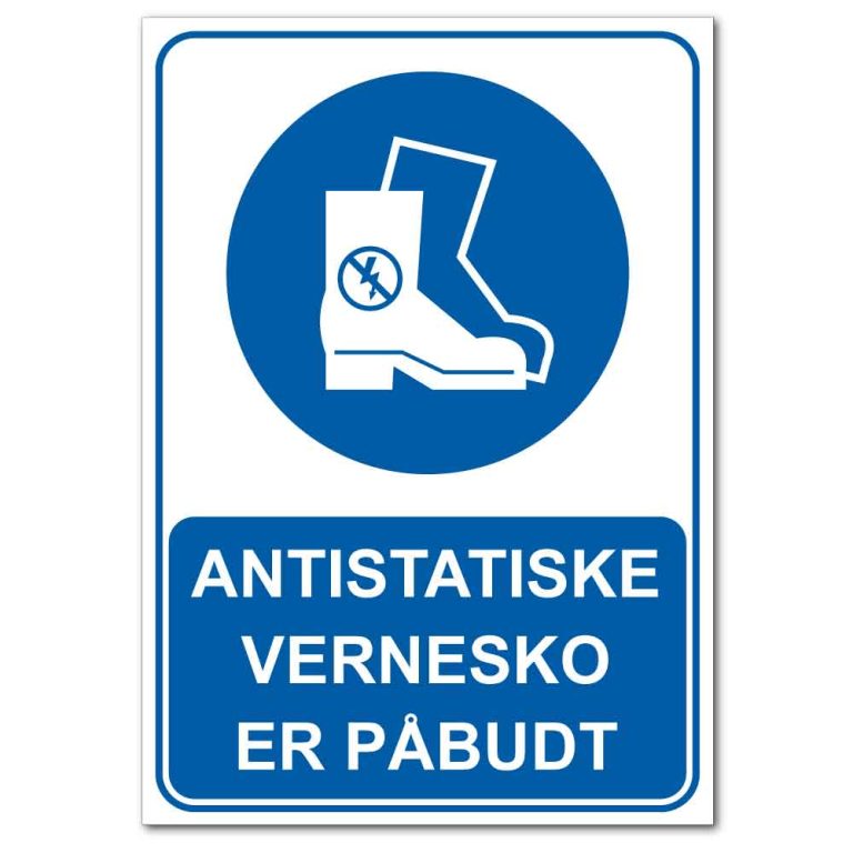 p-budsskilt-antistatiske-vernesko-er-p-budt