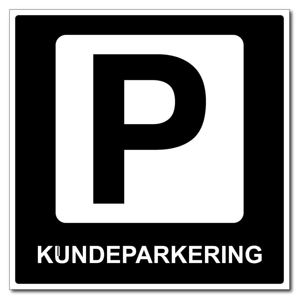 Kundeparkering skilt - 500x500mm