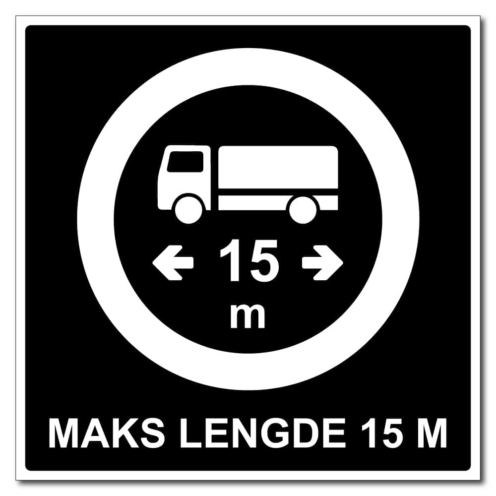 Maks lengde skilt 500x500mm - sett inn egen lengde