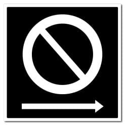 Parkering forbudt skilt - pil høyre - 500x500mm