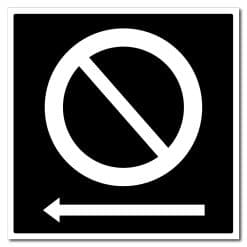 Parkering forbudt skilt - pil venstre - 500x500mm