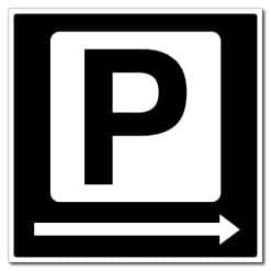 Parkeringsskilt pil høyre 500x500mm