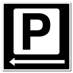 Parkeringsskilt pil venstre 500x500mm