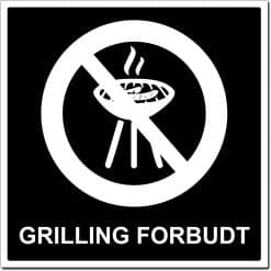Grilling forbudt skilt 500x500mm