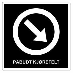 Privatrettslig Påbudt høyre kjørefelt skilt - 500x500mm