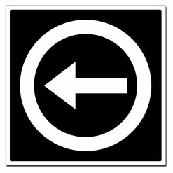 Privatrettslig Påbudt kjøreretning skilt - 500x500mm