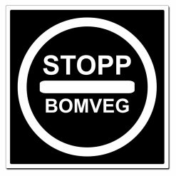 STOPP - BOMVEG skilt - 500x500mm