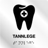 Taktile skilter - Tannlege - Hvit Alu Panel