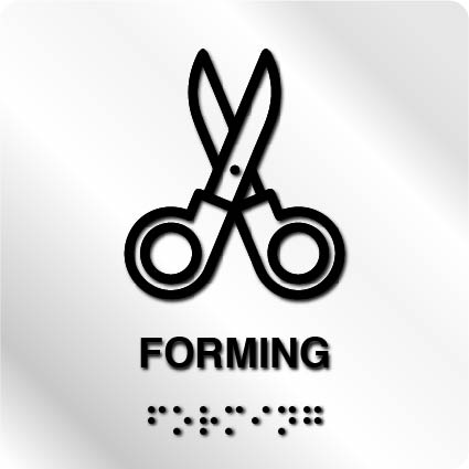 Taktile skilter - Forming - Hvit Alu Panel