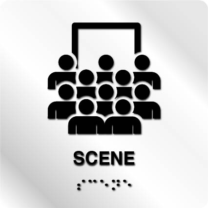 Taktile skilter - Scene- Hvit Alu Panel