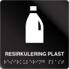 taktile skilter resirkulering plast sort alu panel