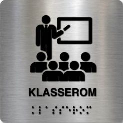 Taktilt skilt - Klasserom - Børstet Alu Panel