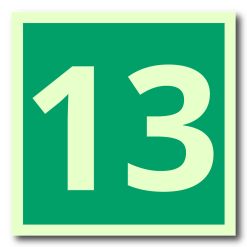 Etterlysende nødutgang etasjeskilt - for etasje 13