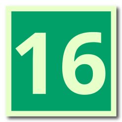 Etterlysende nødutgang etasjeskilt - for etasje 16