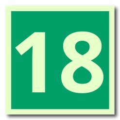 Etterlysende nødutgang etasjeskilt - for etasje 18