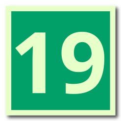 Etterlysende nødutgang etasjeskilt - for etasje 19