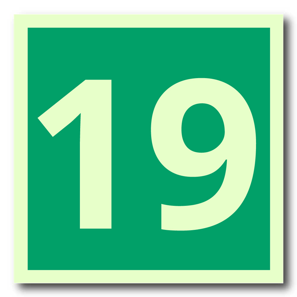 Etterlysende nødutgang etasjeskilt - for etasje 19