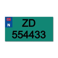 ekstra skilt varebil us skilt (30,3 x 15,3 cm) med blå n merke