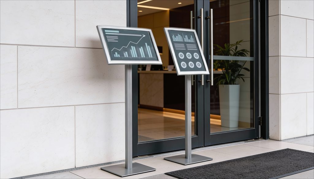 freepik two elegant display easels beside entrance thin re 2715