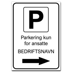 parkering for kunder pil høyre bedriftsnavn