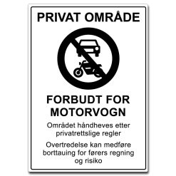 privat område skilt parkering forbudt hvit (kopi)