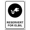 reservert for elbil skilt hvit