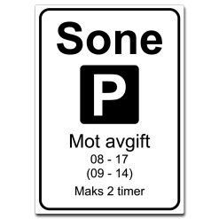 Sone - avgift - klokkeslett - max 2t