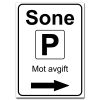 sone parkering pil høyre mot avgift
