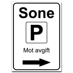 sone parkering pil høyre mot avgift