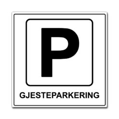 gjesteparkering med p hvit 50x50