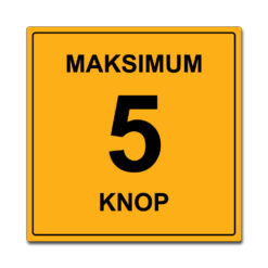 skilt 5 knop gul 50x50