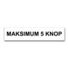 maksimum 5 knop hvit