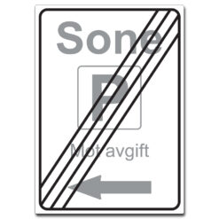 opphørsskilt sone pil venstre mot avgift