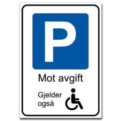 parkering mot avgift hc blå p