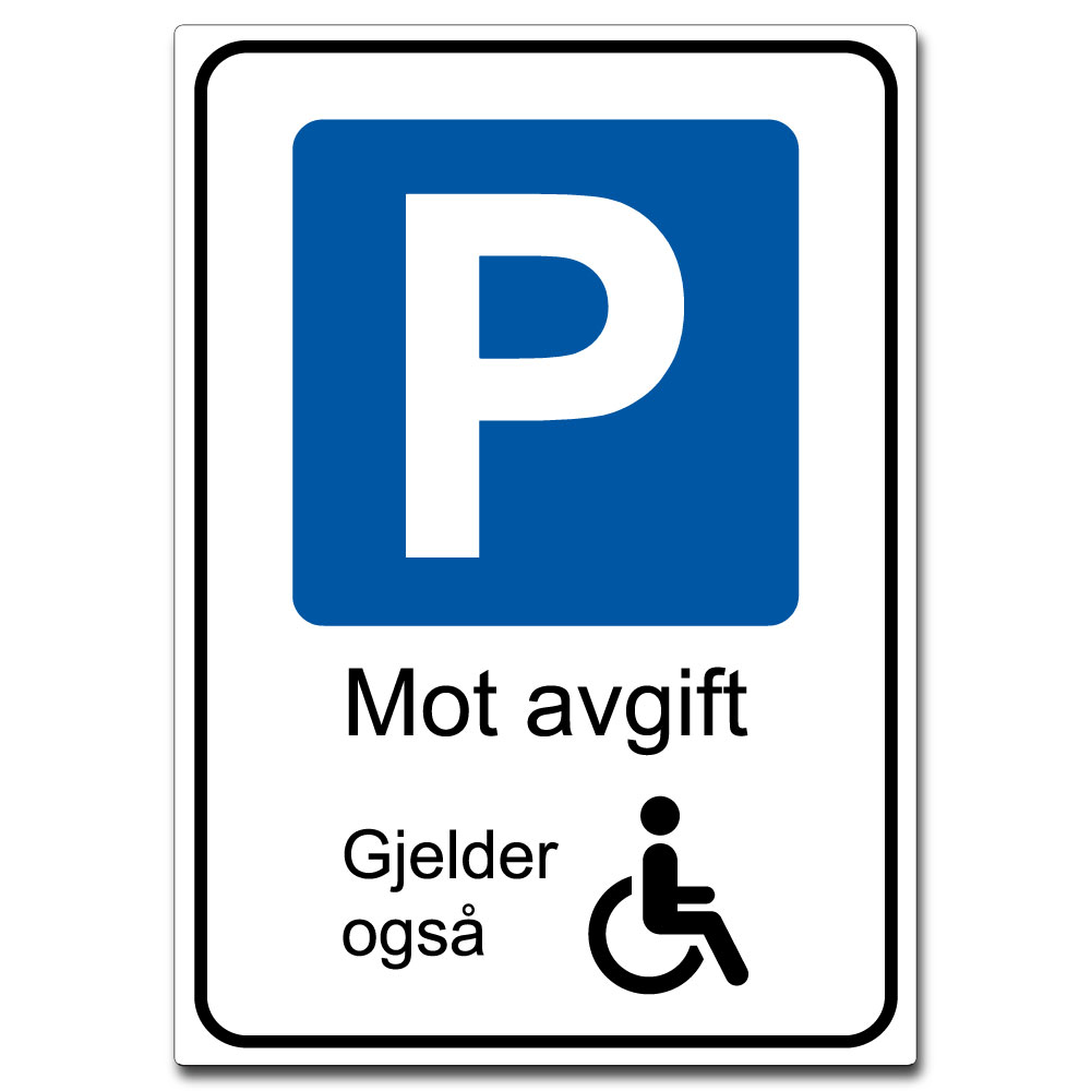 parkering mot avgift hc blå p