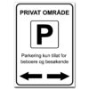 privat område pil høyre og venstre beboere og besøkende