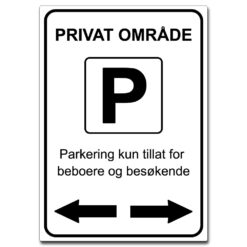privat område pil høyre og venstre beboere og besøkende