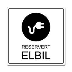 reservert elbil med symbol skilt 50x50