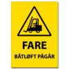 skilt fare båtløft pågår 50x70