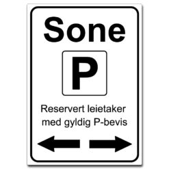 sone med pil høyre og venstre reservert leietaker