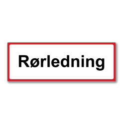 underskilt med egen tekst rød ramme rørledning