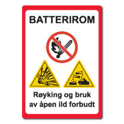 byggeplass skilt batterirom