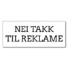 postkasseskilt gravert nei takk til reklame